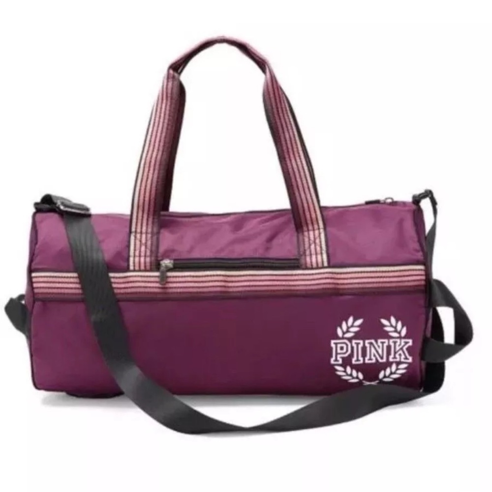 Victoria's Secret Pink Campus PURPLE Retro Duffle Gym Bag Tote School Sport